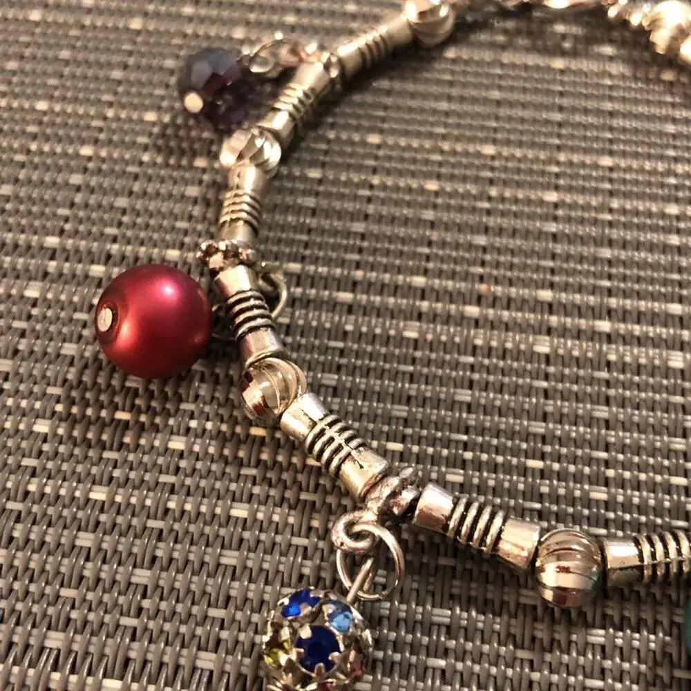Silver Dangly Ball Charm Bracelet